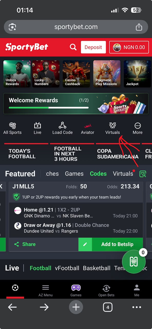 Step 1: Log in to your SportyBet account