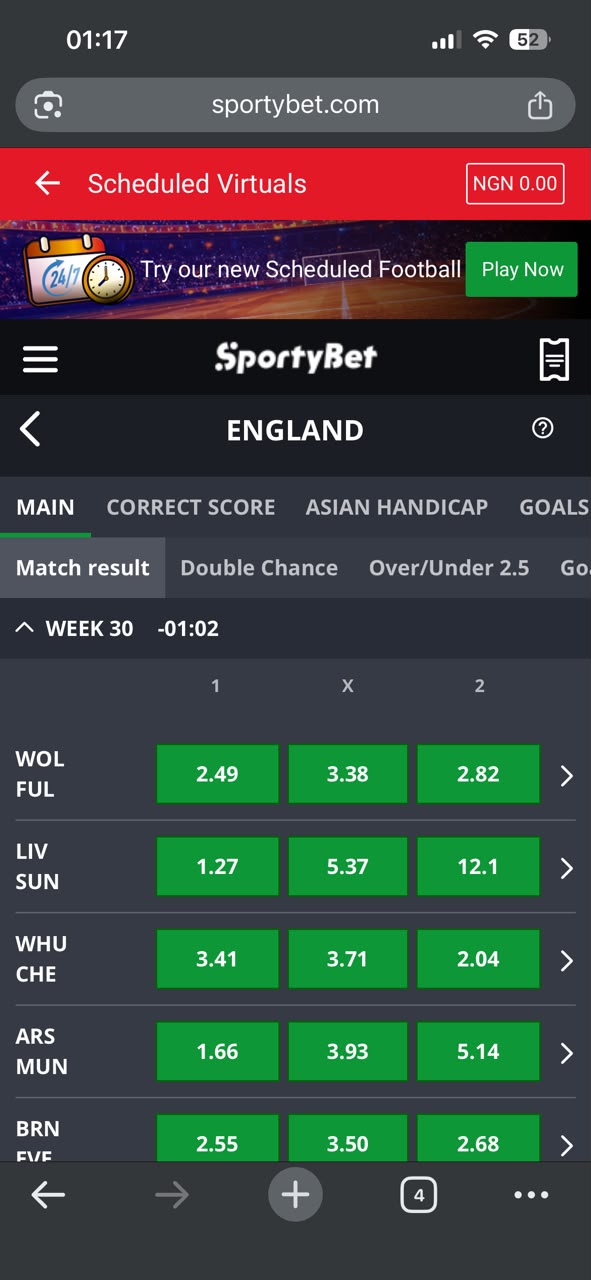 Step 4: Open Sportalon predictions